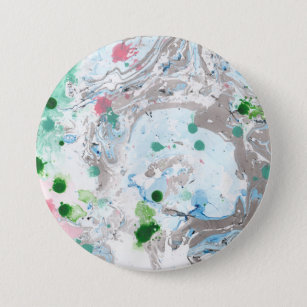 Template Modern Abstract Marble Look Pink Blue 7.5 Cm Round Badge