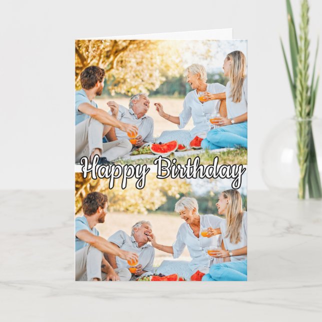Template Modern Custom 2-photos Happy Birthday (Front)