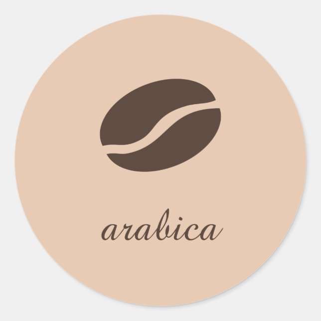 Template name the variety of coffee classic round sticker (Front)