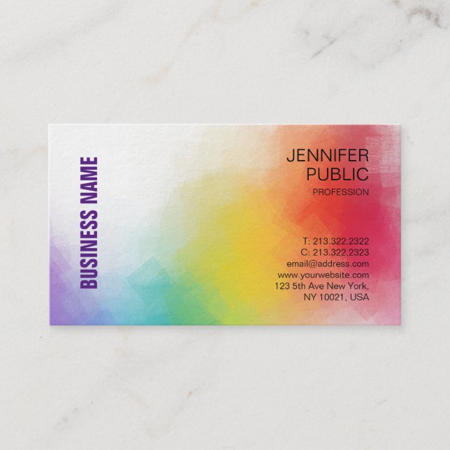 Template Personalised Elegant Colourful Modern Business Card (Front)