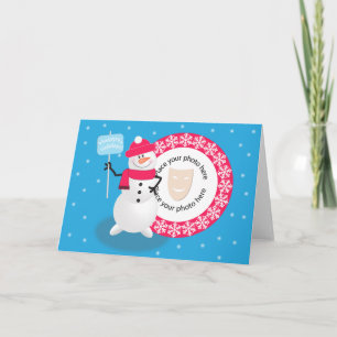 Template photo Happy Holidays Snowman