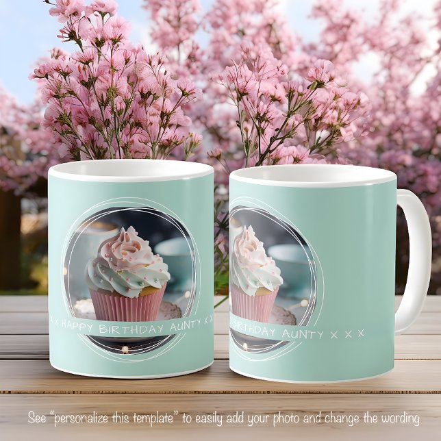 Template Photo Message Keepsake Aunt Aqua C112 Coffee Mug (Creator Uploaded)