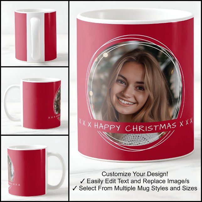 Template Photo Message Keepsake Christmas Red C81 Coffee Mug (Creator Uploaded)