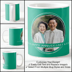Template Photo Message Keepsake Wedding Green C115 Coffee Mug