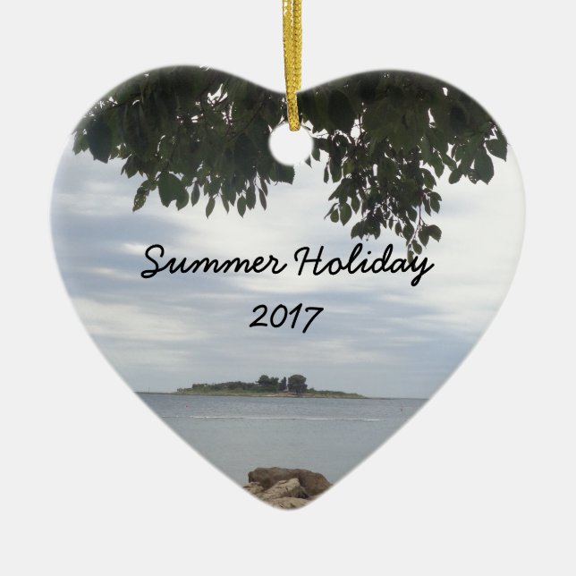 Template Photo Rectangle Camera Ceramic Tree Decoration (Front)