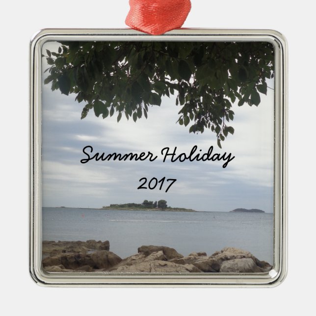 Template Photo Rectangle Camera Metal Tree Decoration (Front)