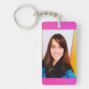 Template photo rectangle keychain