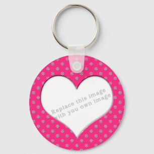 Template "Pink with Flowers" Key Ring