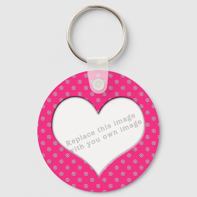Template "Pink with Flowers" Key Ring (Front)