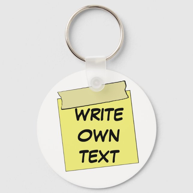 Template Post It Note- Tape (Add Own Text) Key Ring (Front)