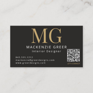 Template QR Code Modern Professional Monogram Business Card