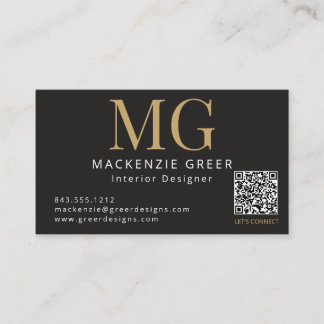 Template QR Code Modern Professional Monogram Business Card
