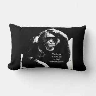 Template Quote Thinking Monkey Pop Art Modern Lumbar Cushion