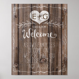 Template rustic wood welcome wedding sign Print