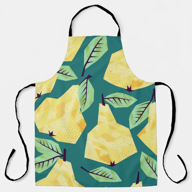 Template seamless pattern with pears. Watercolor e Apron (Front)