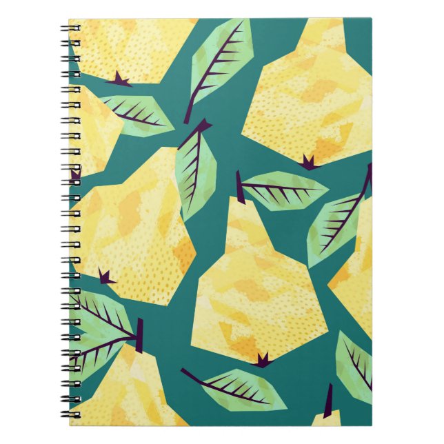 Template seamless pattern with pears. Watercolor e Notebook (Front)