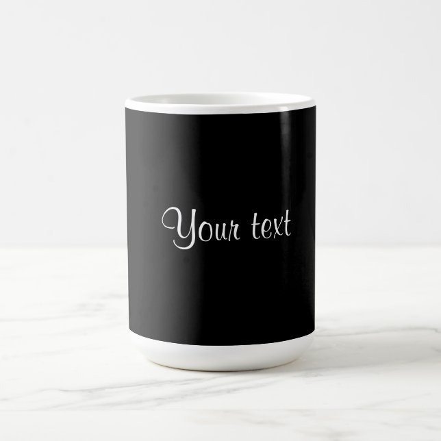 TEMPLATE - Solid black with white script Coffee Mu Mug (Center)