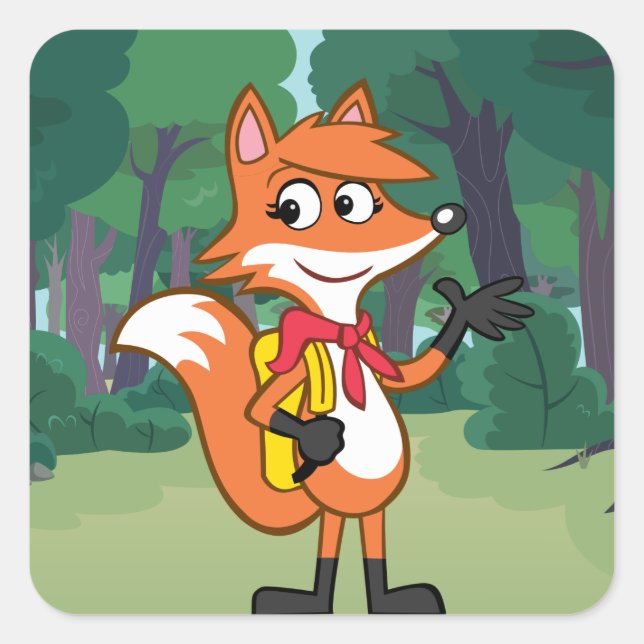 template square sticker (Front)