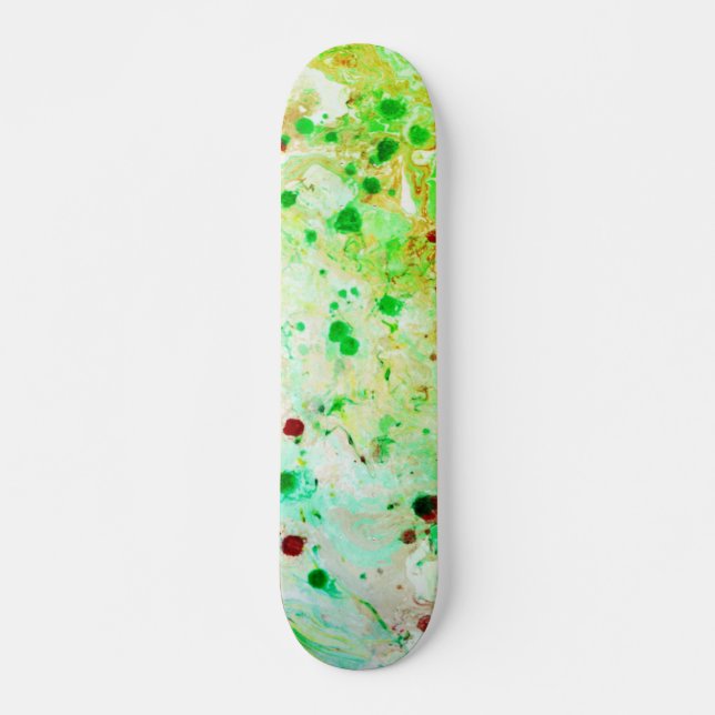 Template Trendy Yellow Green Modern Abstract Skateboard (Front)