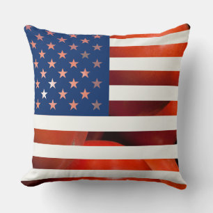 Template United States of America USA Tomato Flag Cushion
