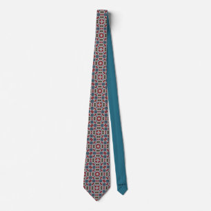 Template Warm Dark Red and Blue Casual Pattern Tie