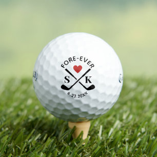 Template Wedding Favour Name Fore Ever Cute Golf Balls