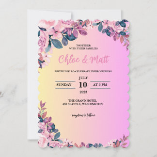 TEMPLATE WEDDING INVITATIONS ONLINE ELEGANT FLOWER
