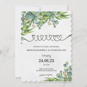TEMPLATE WEDDING INVITATIONS ONLINE GREEN LEAVES