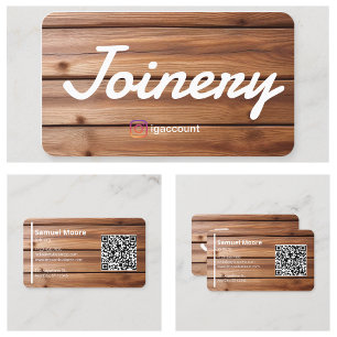 Templates Joinery QR Code Business Card