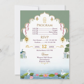 Temple Arch Royal Hindu Wedding Card