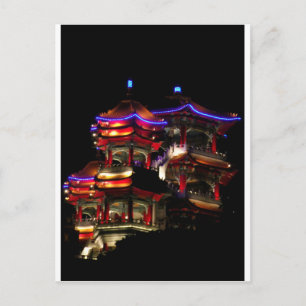 Temple at night postcard