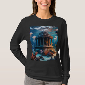 Temple Beneath the Tides 🌊 | Lost Oceanscape Art T-Shirt