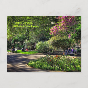 Temple Gardens, Victoria Embankment, London Postcard