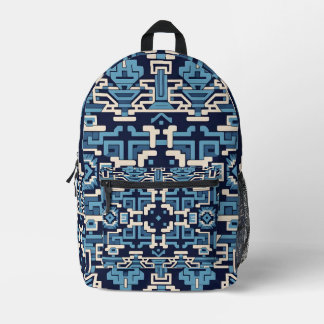 Temple Grid Printed Backpack