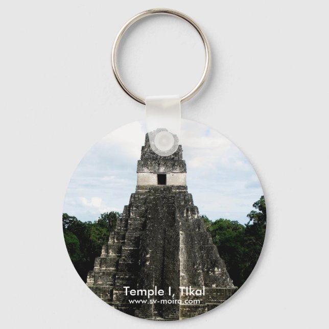 Temple I, Tikal, Guatemala Key Ring (Front)