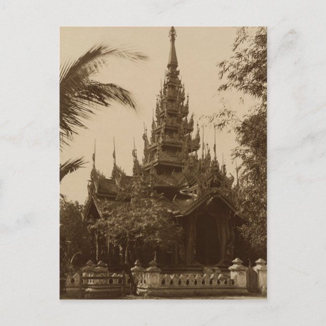 Temple in Mandalay, Burma, late 19th century Postcard (Front)