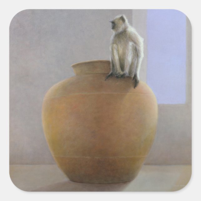 Temple Monkey Square Sticker (Front)