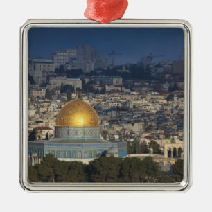 Temple Mount and Dome of the Rock, dawn Metal Tree Decoration