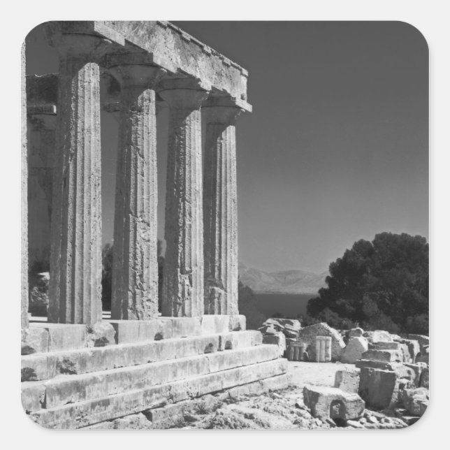 Temple of Aphaea Square Sticker (Front)