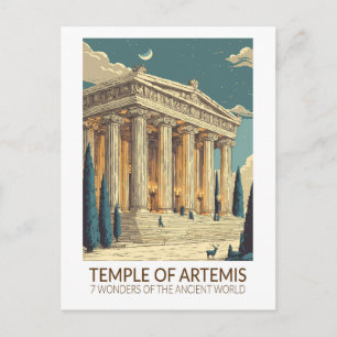 Temple of Artemis Seven Wonders of the World Art Postcard