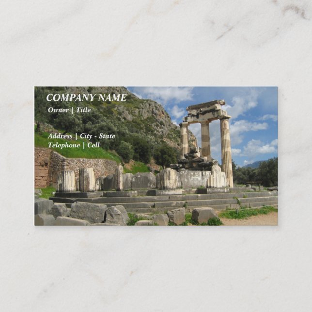 Temple of Athena Pronaea - Delphi Business Card (Front)