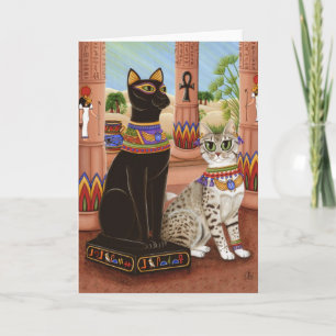 Temple of Bastet Egypt Bast Goddess Cat Art Card