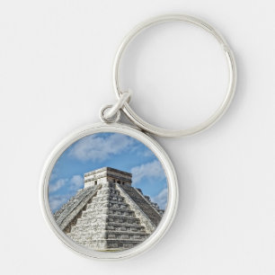 Temple of  Kukulcán, Pyramid, Chichen Itza, Mexico Key Ring