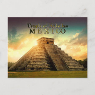 Temple of Kukulkan Mexico stylised Postcard