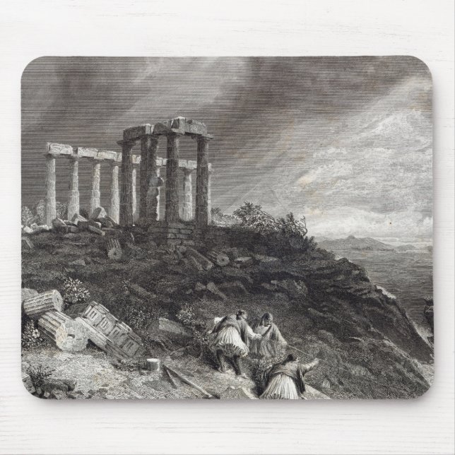Temple of Minerva Sunium, engraved by J. Saddler Mouse Pad (Front)