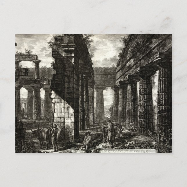 Temple of Neptune, Paestum - Giovanni Piranesi Postcard (Front)