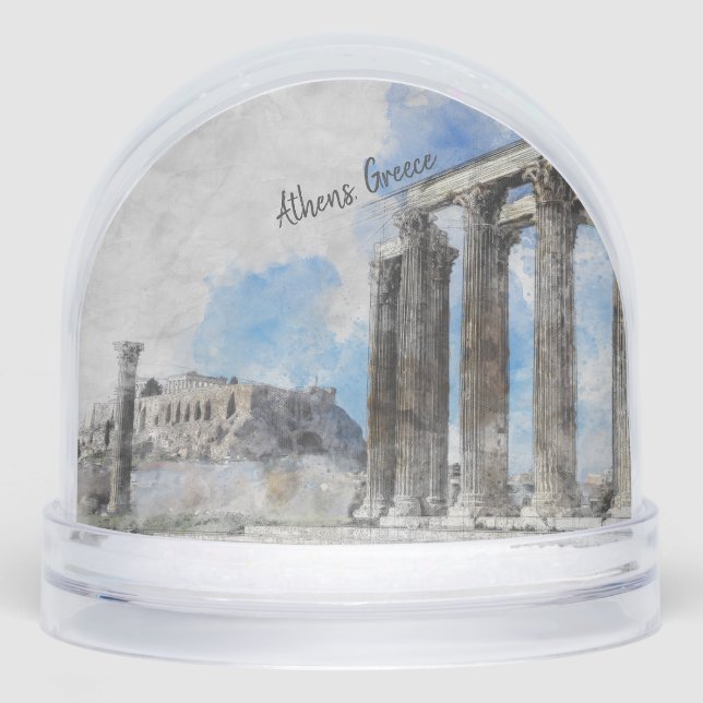 Temple of Olympian Zeus Athens – Ancient Greece Snowglobe (Front)
