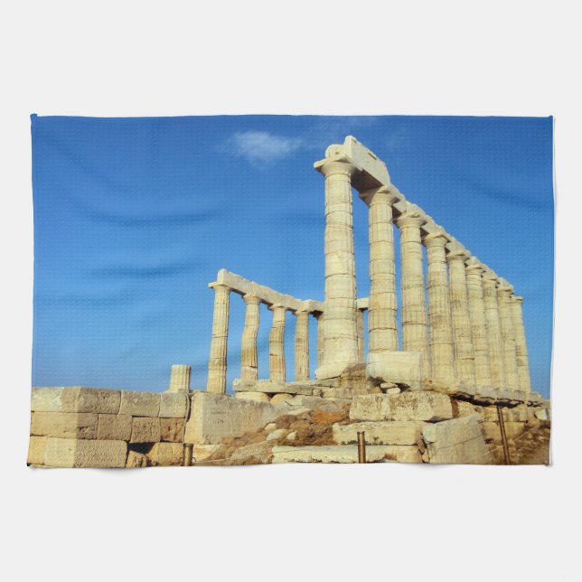 Temple of Poseidon - Sounio Tea Towel (Horizontal)