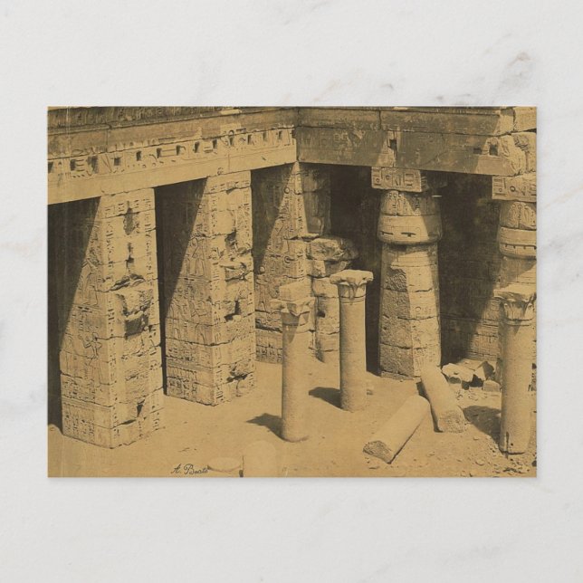 Temple of Ramses III. Egypt circa 1870 Postcard (Front)
