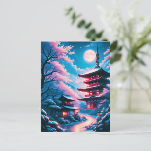 Temple of Snow and Blossoms (Yukizakura no Tera)  Postcard